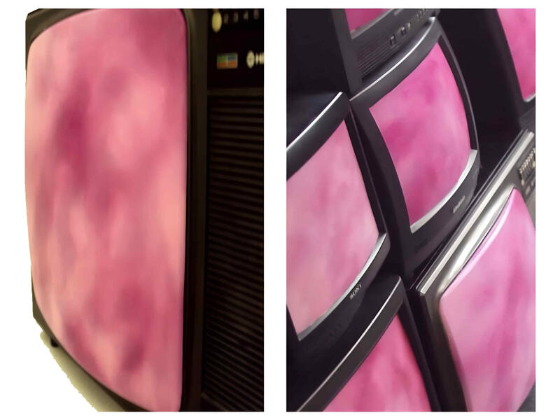 NicolasKaragiannis, art contemporain, artiste peintre, création artistique | Contemporary art, painter, artistic creation, céramiques, installations, télévisions, rose, pink